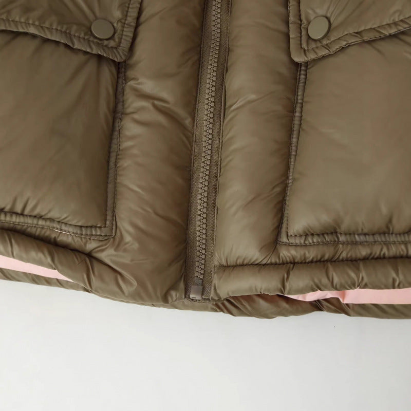 Women's Color Block Hooded Padded Coat - image 4