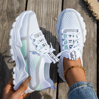 Women's Breathable Knit Mesh Lace-Up Sneakers - image 10