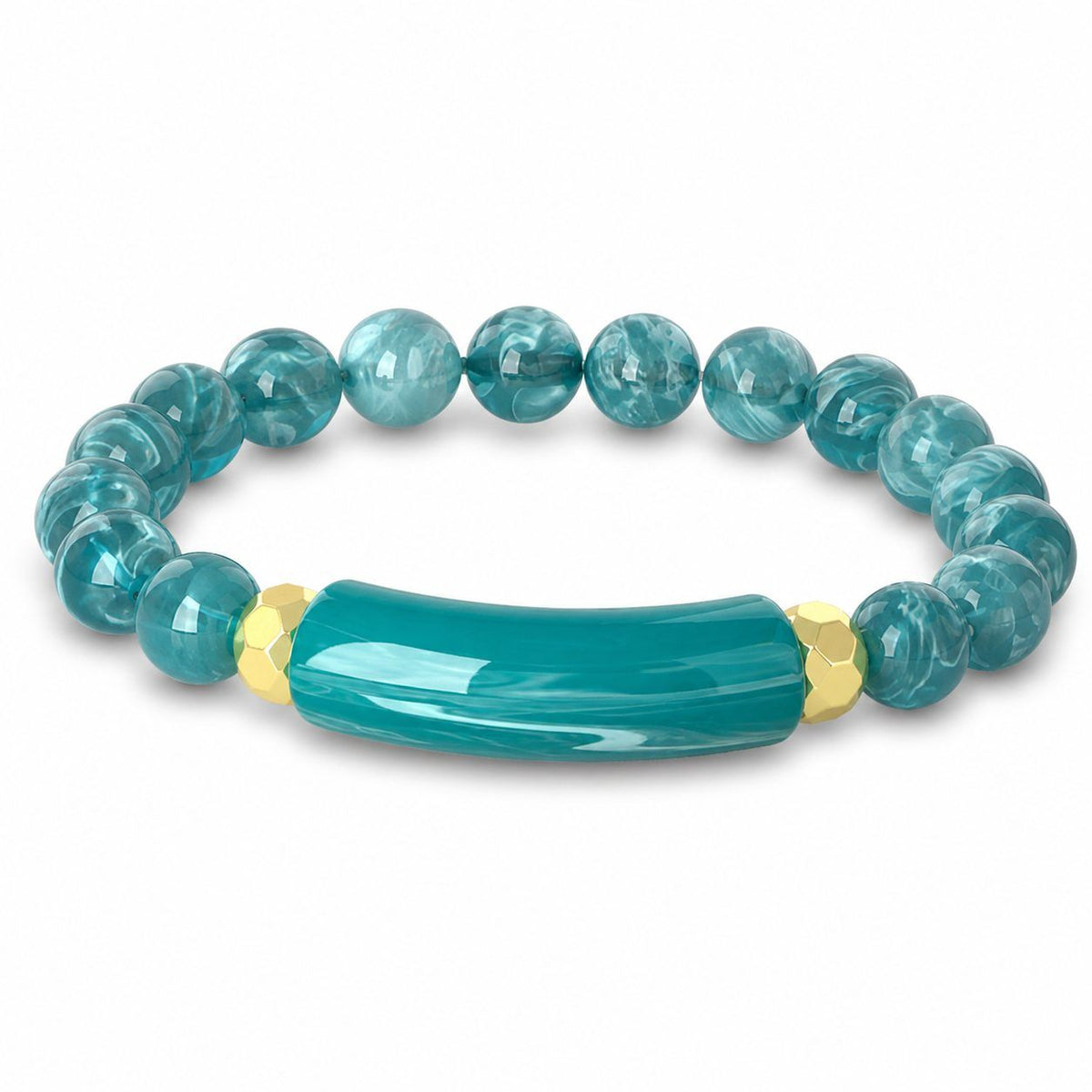 Peacock Blue Chip Bead Bracelet - image 8