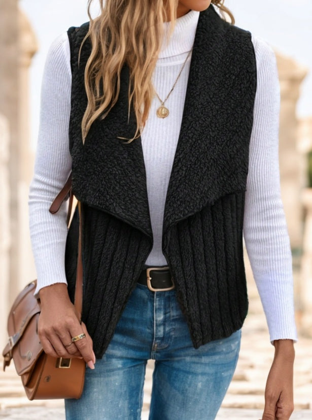 Waterfall Collar Open Front Vest Coat - image 6