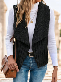 Waterfall Collar Open Front Vest Coat - image 6