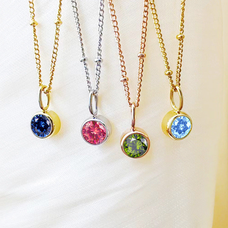 Stainless Steel Birthstone Necklace - image 3