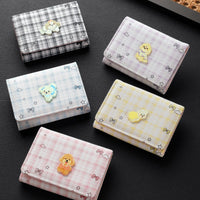 Plaid Short Wallet with Dog Design - image 1