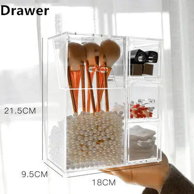 Organizador de brochas de maquillaje transparente con tapa - image 6