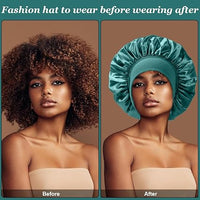 4PCS Silk Satin Bonnets With Wide Elastic Band For Curly Hair, Sleeping And Shower Hair Wrap Caps - image 1