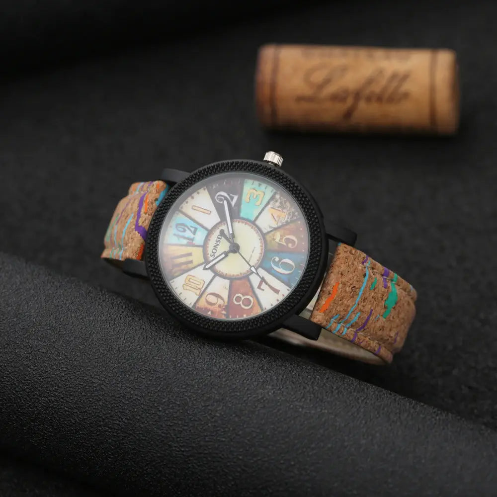 Reloj de cuarzo con correa de piel vintage - image 8