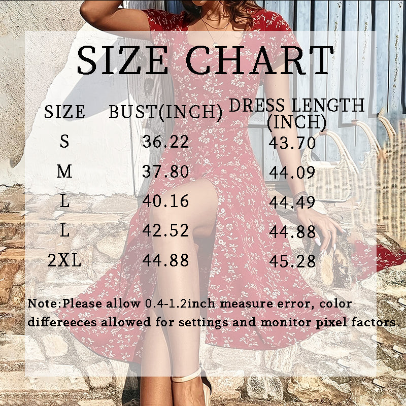 Women's Floral Print Short Sleeve Split Maxi Dress, Boho Beach Sundress - image 2