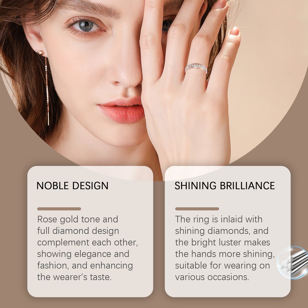 Rose Gold Ring Women's Light Luxury Jewelry Ring Fine Matching Niche - image 3