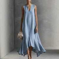 V-Neck Loose Fit Flared Dress - image 3