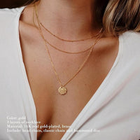 Hammered Coin Layered Necklace Set - image 2