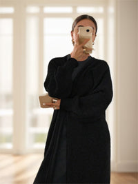 Women's Casual Solid Color Long Cardigan - image 3