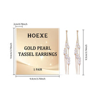 HOEXE Pearl Accent Tassel Earrings, 1 Pair - image 7