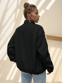 Letter Patch Drop Shoulder Teddy Jacket - image 5