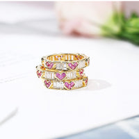 Gold Heart Floral Halo Ring - image 5