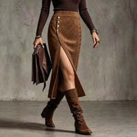 Plus Size High Waist Slit Skirt - image 3