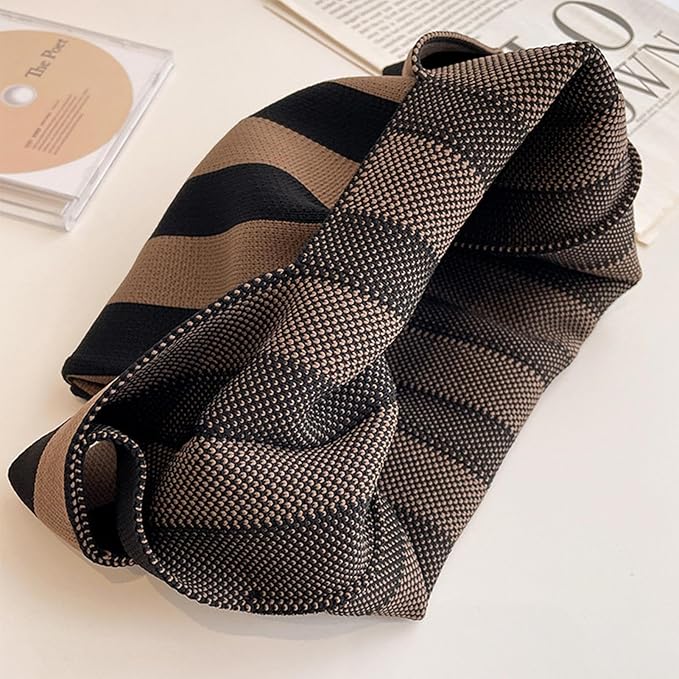 Only Self Pickup---Handbag Women's Knitted Wool Bucket Bag Versatile Handbag Casual Tote Bag Box Rice Bag - image 4