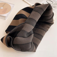 Only Self Pickup---Handbag Women's Knitted Wool Bucket Bag Versatile Handbag Casual Tote Bag Box Rice Bag - image 4
