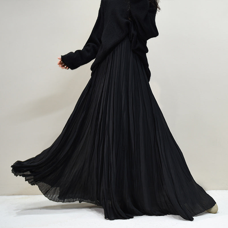 Nude Pleated Chiffon Swing Dress - image 8