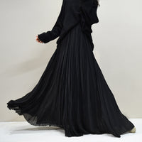 Nude Pleated Chiffon Swing Dress - image 8