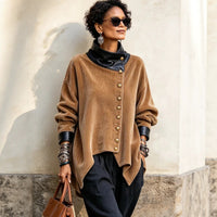 Corduroy and Faux Leather Patchwork Coat - image 4