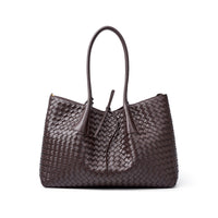 Handmade Woven Leather Basket Handbag - image 5