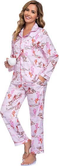 Pijama de manga larga con botones y bolsillo - image 1