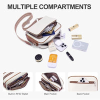 Crossbody Purses For Women Vegan Leather Travel Anti Theft Bags Guitar Strap Shoulder Purse With Built - image 3