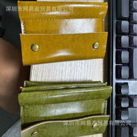 Retro Compact Leather Trifold Wallet - image 4