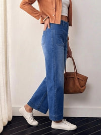 Jeans acampanados cortos de tiro alto - image 2