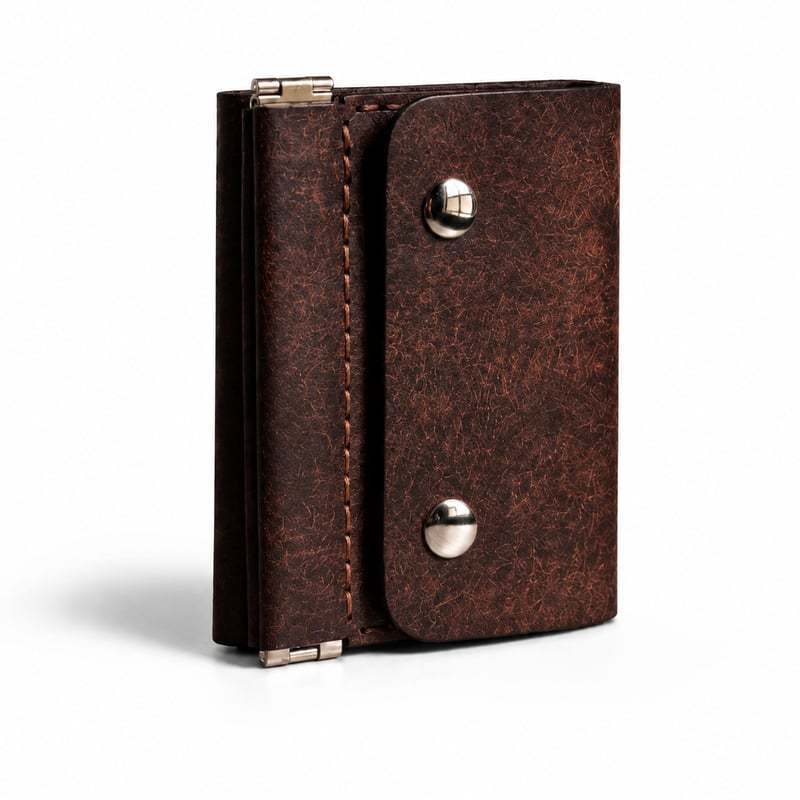 Retro Compact Leather Trifold Wallet - image 5