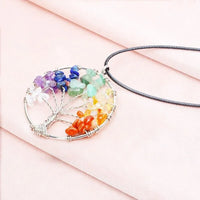 Tree of Life Pendant Necklace with Natural Gemstone Crystals - image 2