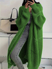 Women's Oversized Chunky Knit Long Cardigan with Pockets - image 3