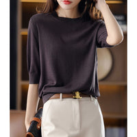 Women's Loose Round Neck Three-Quarter Sleeve Top - image 2