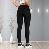 Jeans skinny negros de tiro alto con varios botones - image 5