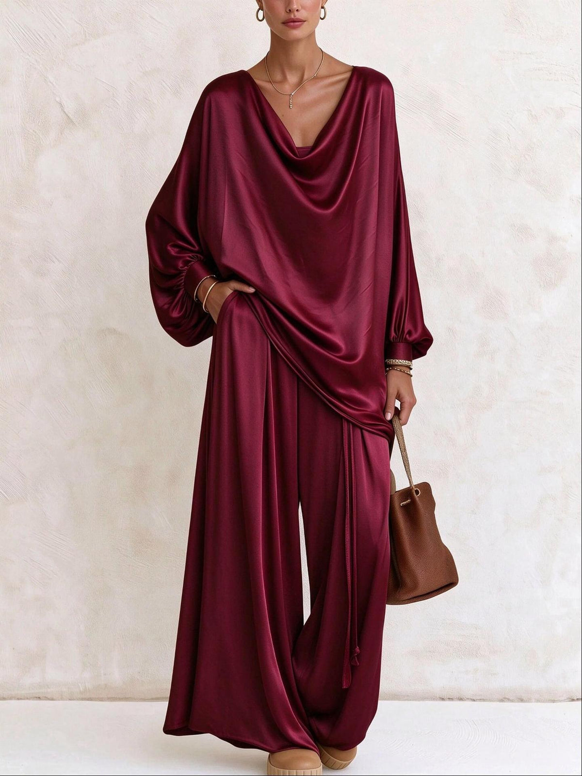 Women's Wide Leg Pants Two-Piece Set - image 8