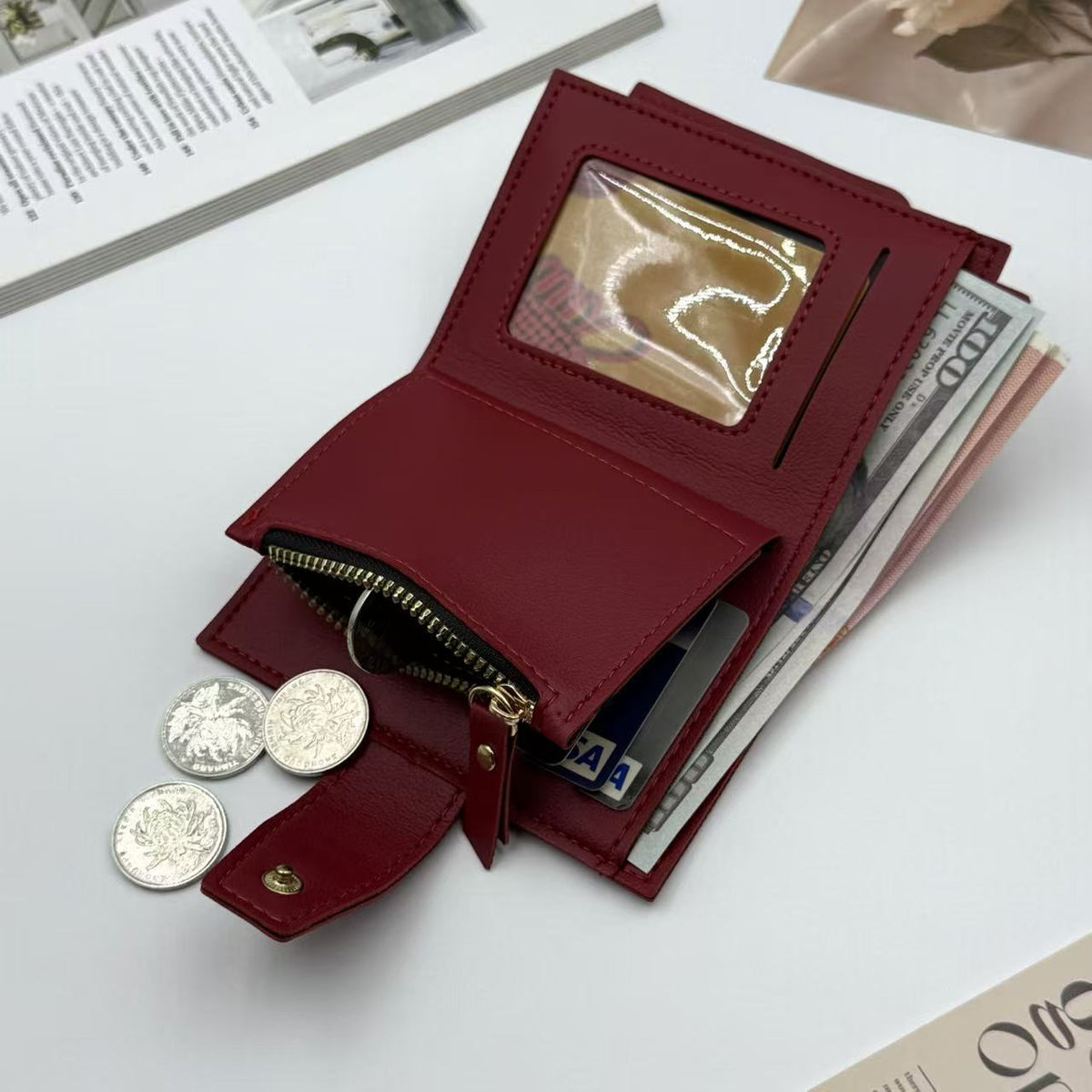 Women's Trifold Leather Wallet - image 4