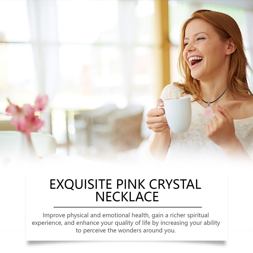 Fine Pink Crystal Necklace Light Luxury Niche Ins Simple Style Daily Versatile Clavicle Chain Gentle - image 3