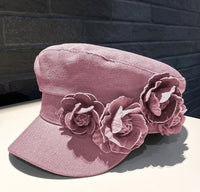 Women's Newsboy Cap with Flowers - image 4