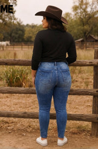 Jeans skinny de lavado claro, talla grande - image 5