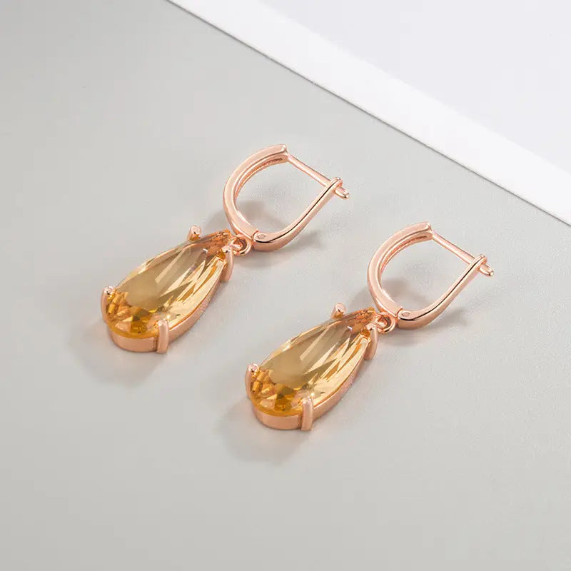Pendientes de gota en oro champán - image 3