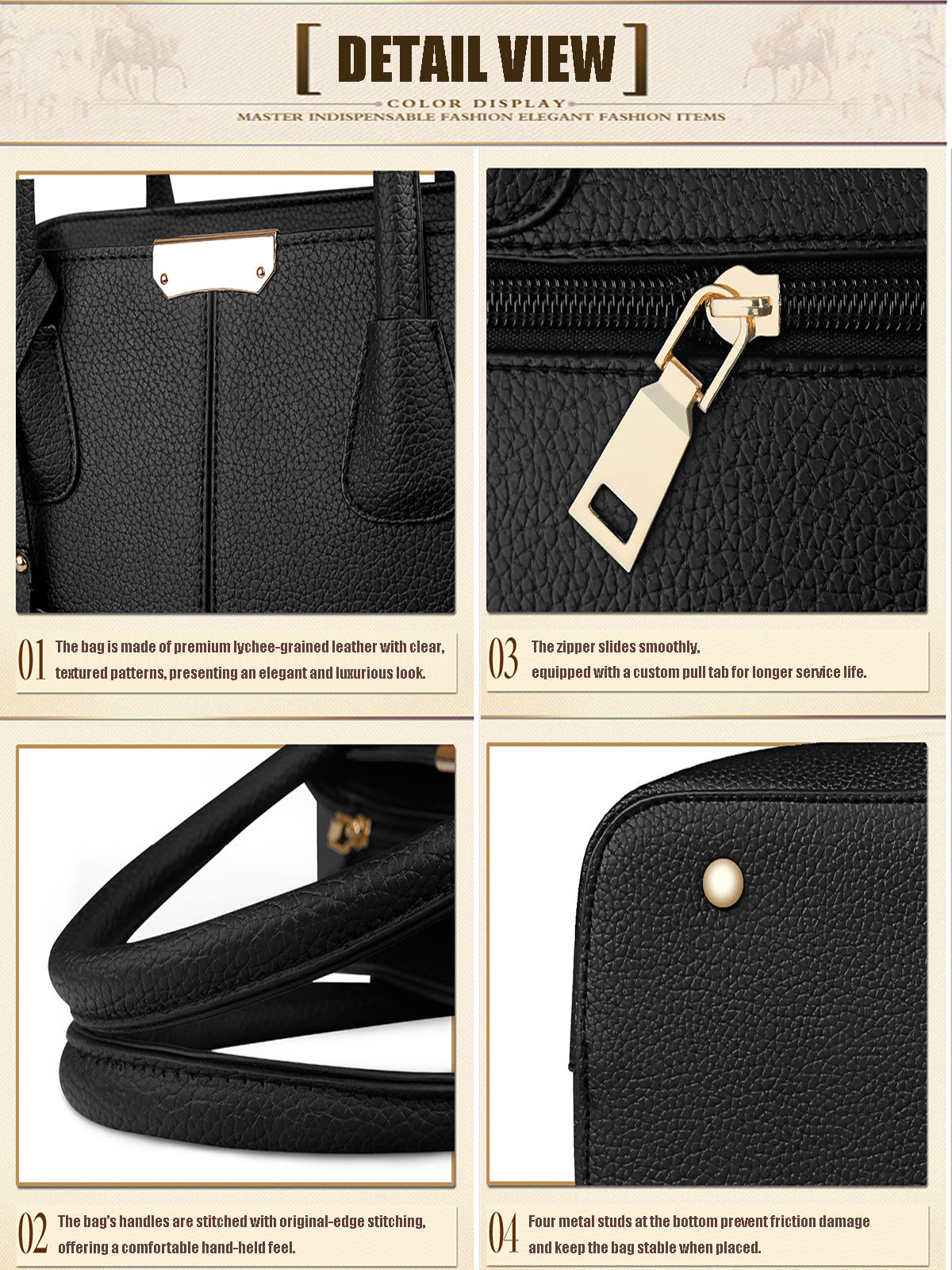 Women's Large Top Handle Tote Bag with Tassel, Shoulder and Crossbody Handbag - image 2