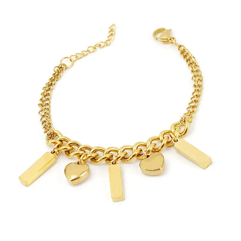 Pulsera de barra con corazón en oro de 18K - image 4