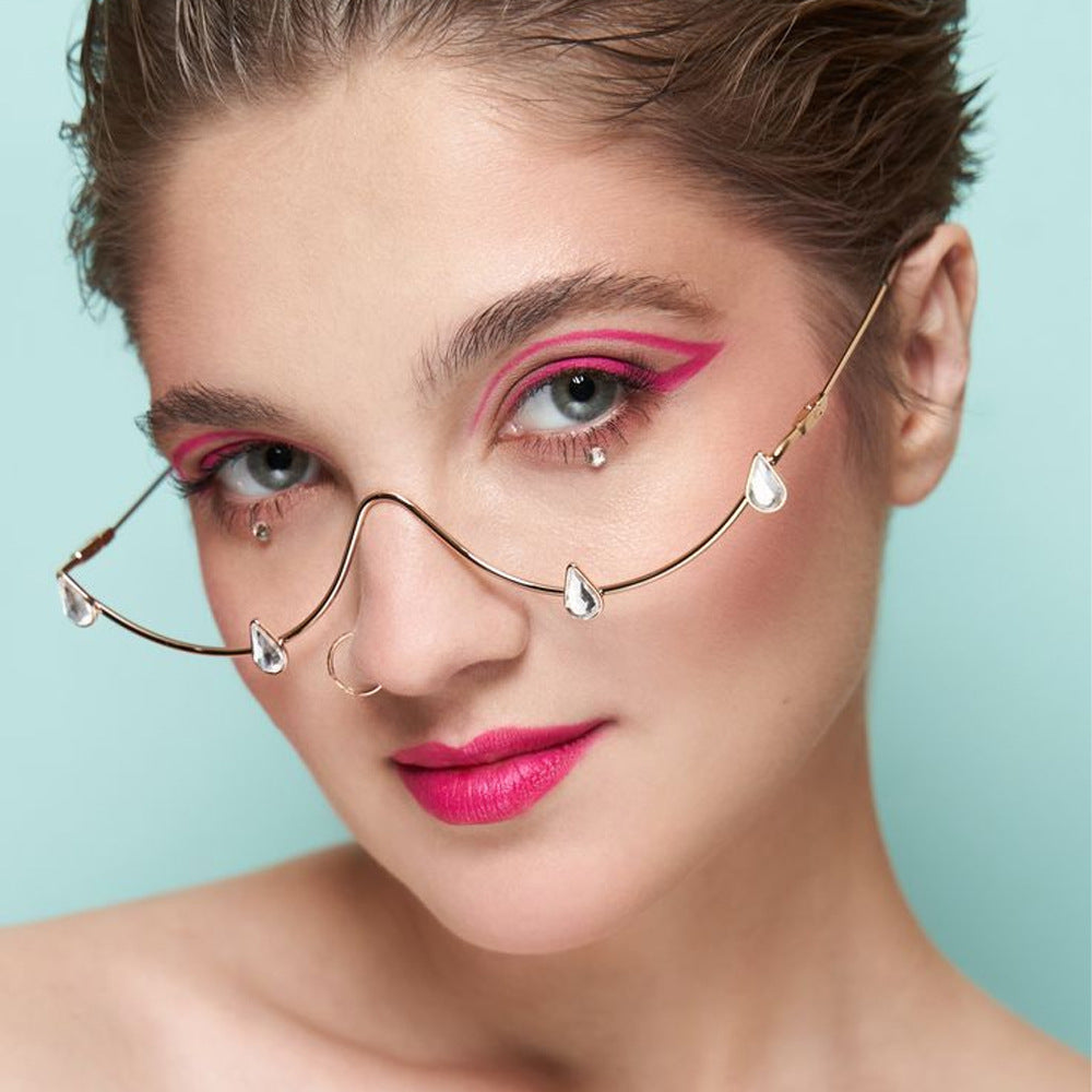 Pearl Teardrop Glasses Frame (No Lenses)