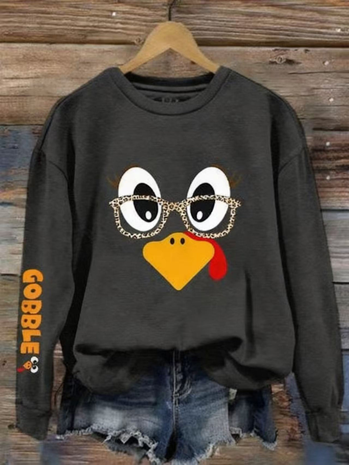 Women's Crew Neck Animal Print Sweatshirt - image 9