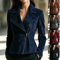 Faux Suede Fleece Short Lapel Jacket - image 2