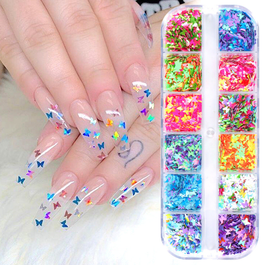 Iridescent Butterfly Sequin Nail Decorations - image 6