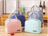 Solid Color Thickened Insulated Lunch Tote Bag, Portable Thermal Cooler Lunch Bag, Reusable Waterproof Food Carrier Bag, Leakproof Lunch Container Bag For Office Workers Students Picnic Travel - image 1
