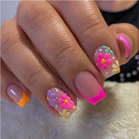 French Flower Press-On Nails (24 pcs) - image 1