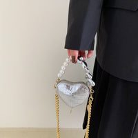 Mini Pearl Heart Chain Bag - image 5