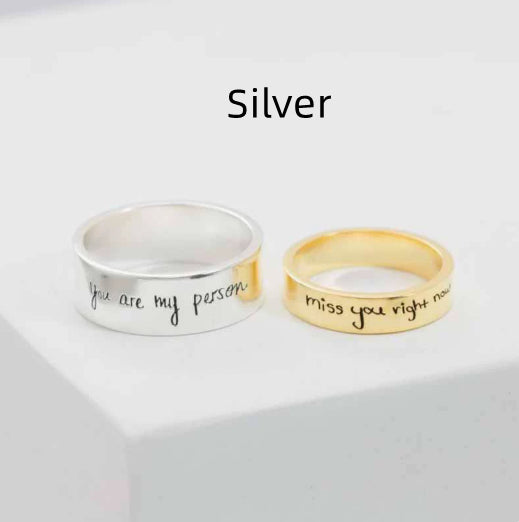 Custom Engraved Name Couple Rings